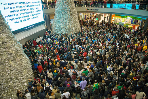 Black Lives Matters protesters at the Mall of America in 2014. Credit: Nicholas Upton via Flickr