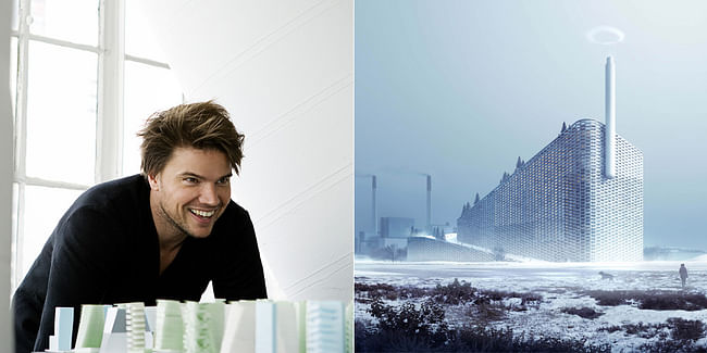 LEFT: Bjarke Ingels. Photo: Steve Benisty | RIGHT: BIG's waste-to-energy power plant