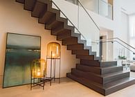 Contemporary Stair Renovation - Grande Foyer in Aventura Home