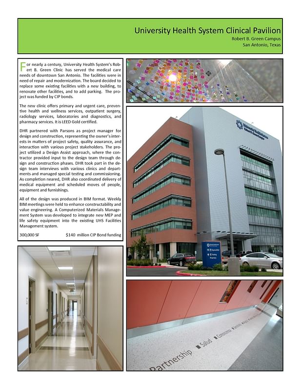 UHS Robert B. Green Clinical Pavilion & Pharmacy - Page 1