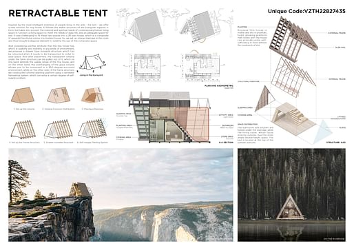 Student Prize: Retractable Tent by Zhaoheng Wang and Jiale Huang (Sweden)