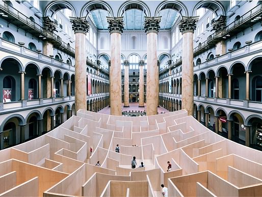 The National Building Museum in D.C. is one of the many institutions that relies on funding from the NEA. Pictured: The BIG Maze at the National Building Museum's Great Hall. Photo by Kevin Allen.