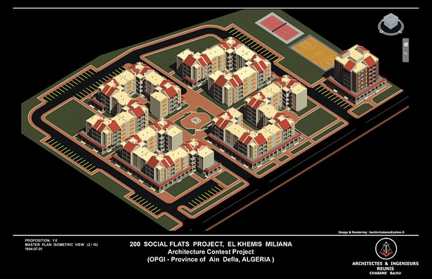 Master Plan - Isometric View - 200 Social Flats Project El Khemis Miliana ( Algeria)