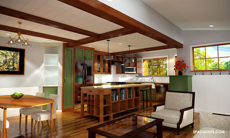 San Fransisco CA Architectural 3d Rendering, kitchen and garden room remodel and design