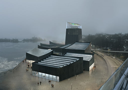 Rendering of the winning design for the new Guggenheim Helsinki 'Art in the City' by Moreau Kusunoki Architectes.