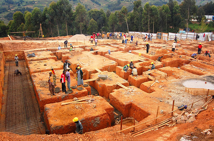 Earthen formwork for foundations. (Photo courtesy of MASS Design Group)