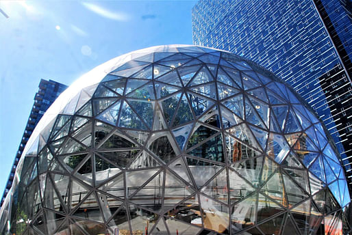 Amazon Spheres in the company's Seattle headquarters location. Image: Joe Wolf/Flickr. 