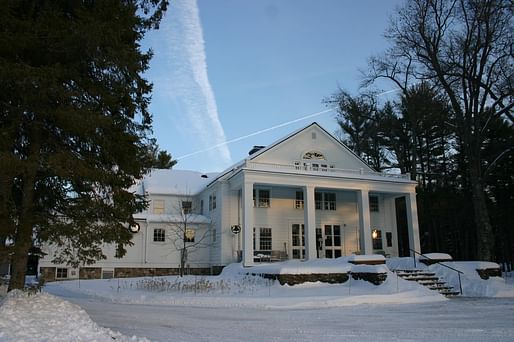 Colony Hall in the wintertime. Photo via MacDowell Colony/Facebook.