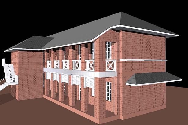 simulation of the back of the building