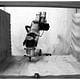 Fig 4: stacked plywood being milled by six-axis robotic arm