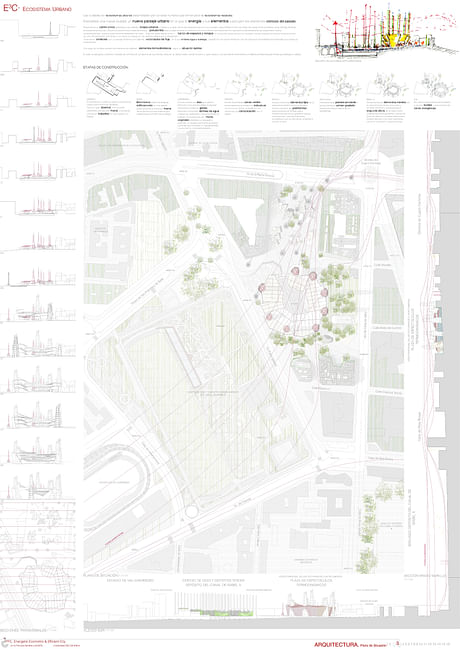  Location of one of the projects of the sustainable masterplan. Conected with every network designed. In this case it would be a multipurpose container created as a social center for the neighbourhood with an exhibition site for 10.000people..