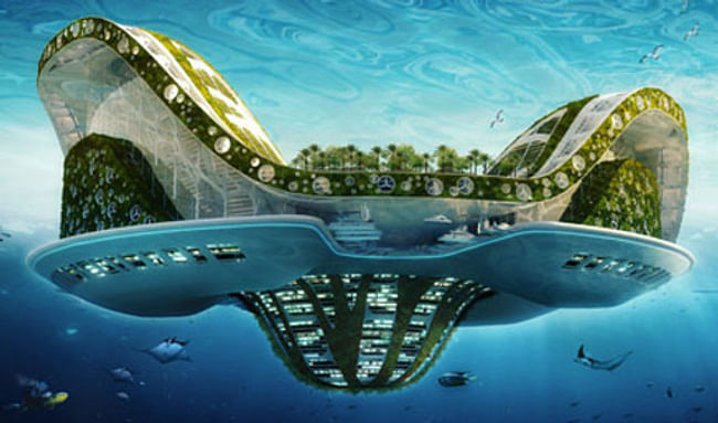 As extreme as Arc Island may have sounded, the floating-island concept isn't new, as seen in architect n Vincent Callebaut's LILYPAD proposal shown here.