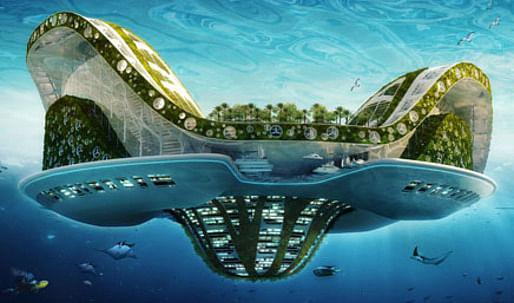 As extreme as Arc Island may have sounded, the floating-island concept isn't new, as seen in architect n Vincent Callebaut's LILYPAD proposal shown here.