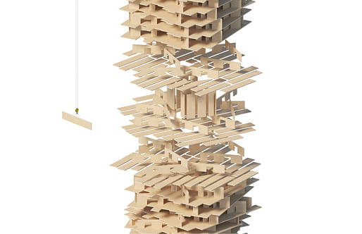 2nd Prize Winner: Tall Pile Of CLT by Edgar Rodriguez (Mexico). Image courtesy Buildner