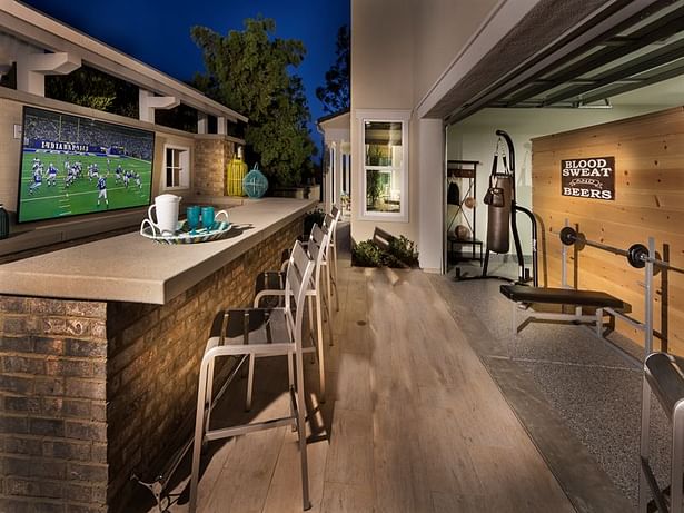 Plan 2 - Colorful Transitional - Outdoor Bar and Gym