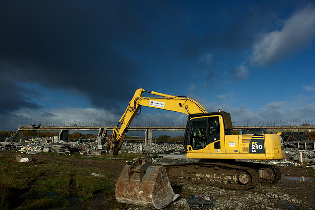 A demolition crew recently razed some unfinished houses at a development in the town of Athlone. (Paulo Nunes dos Santos for The New York Times)