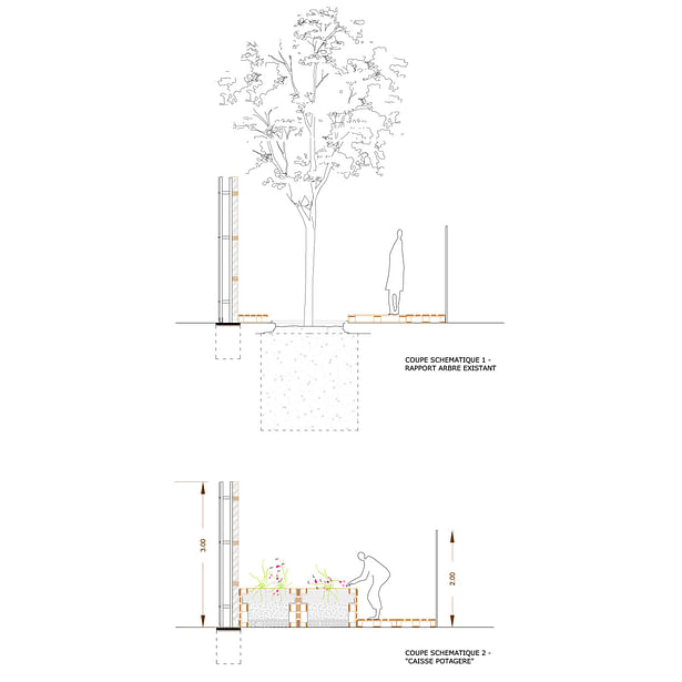 Sections on the linear garden space