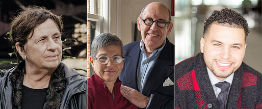 From L to R: Carol Ross Barney. Photo by Witten Sabbatini; Julie Hacker and Stuart Cohen; Oswaldo Ortega. All photos courtesy Society of Architectural Historians.