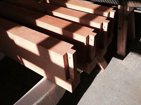stair tread fabrication / 4x12 clear Douglas Fir 