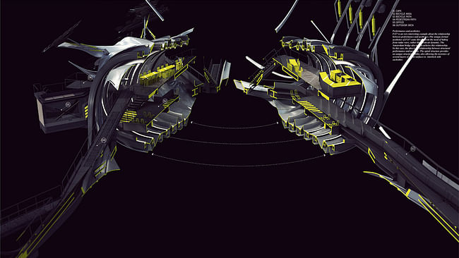 Amsterdam Iconic Pedestrian Bridge competition by Yaohua Wang Architecture (diagram)