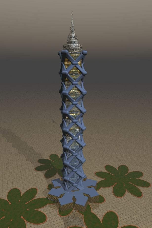 Twisting tower 16AD