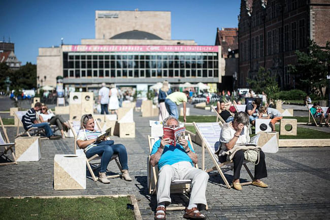The new public space in use. Photo: Dominik Werner.
