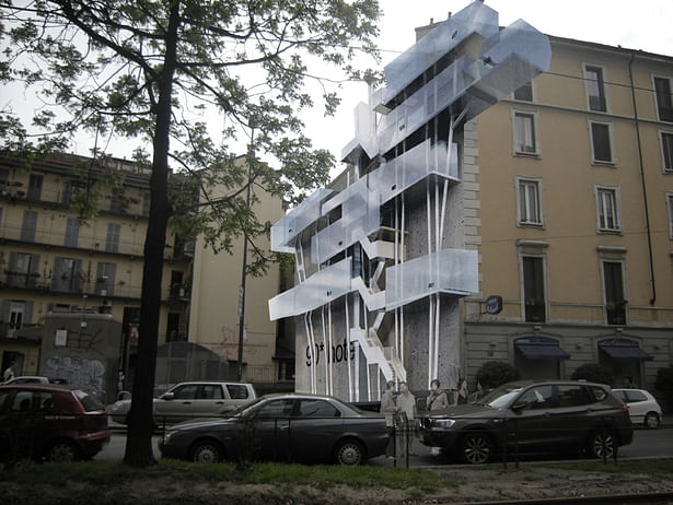 gianluca milesi 90 degrees architecture pta Venezia 01 Parasite suspended hotel