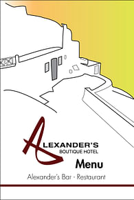 Alexander's restaurant menu design