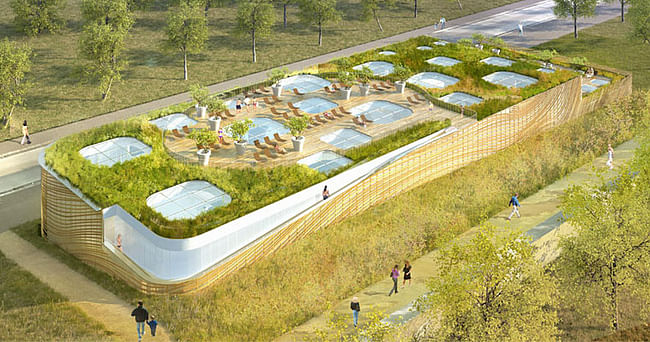 Mikou Design Studio's competition-winning design for Swimming Pool Feng Shui in Issy les Moulineaux, France (Image: Mikou Design Studio)