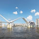 reForm Architects have registered their design for a new Thames-spanning pedestrian and cycle bridge between Rotherhithe and Canary Wharf, 'a place desperately short of cross-river connections' according to Wainwright. Credit: Reform Architects/Elliott Wood