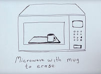 A sketchbook you can draw on by hand, upload to the cloud, then erase in your microwave