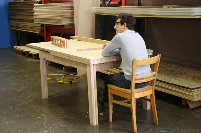Dining Table Designed by Alyssa Phelps (pictured seated Joey Swerdlin)