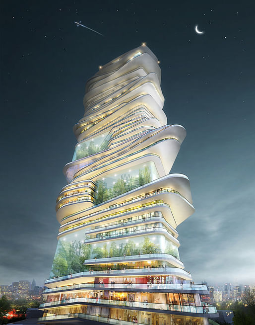 SURE Architecture’s winning “Endless City” skyscraper proposal for the streets of London. Image courtesy of SURE Architecture