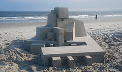 Artist Calvin Seibert races against time in building these modernist sandcastles
