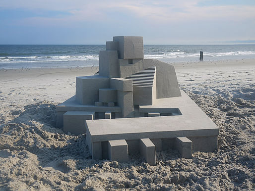 One of Calvin Seibert's modernist-inspired sandcastles. Photo © Calvin Seibert.