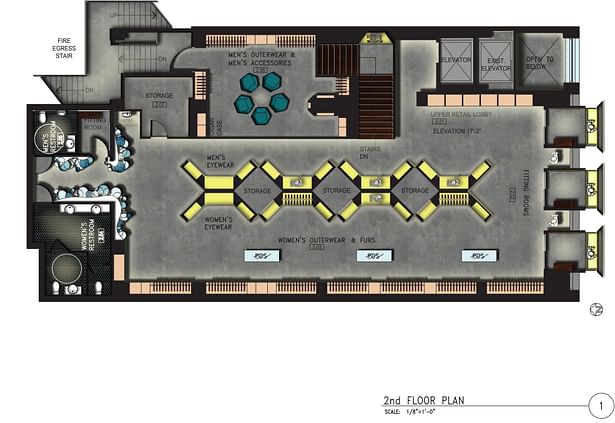 Rendered Second Floor Plan