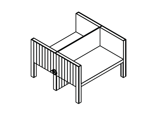 Pezo von Ellrichshausen, “Guillotine Table”, 2017, Oak, steel and mirror, 56 x 82 x 82 inches, 140 x 207 x 207 cm, Unique. Image via friedmanbenda.com.