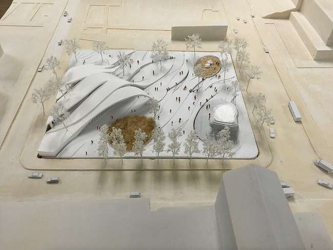A model of the park proposal by Brooks + Scarpa Architects. Credit: Brooks + Scarpa Architects via City of Los Angeles