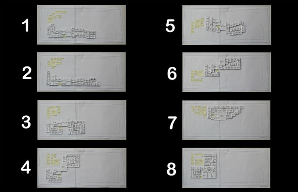 A study on space organization to see what shape the building can become.