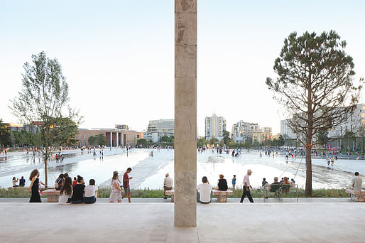 Finalist: Skanderbeg Square in Tirana, Albania, designed by 51N4E, Anri Sala, Plant en Houtgoed, and iRI. Photo by Filip Dujardin.
