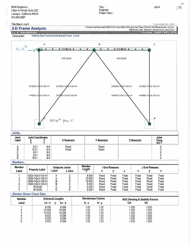 Example frame calculation. 