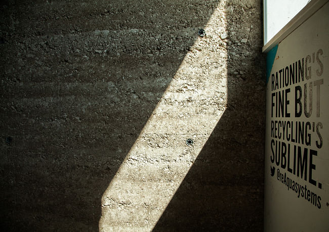 Detail of The Waste House at the University of Brighton's Faculty of Arts. Photo courtesy of Duncan Baker-Brown.