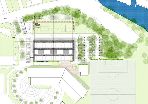 site plan. extension connected to the existing building