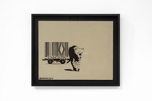 Banksy, “Barcode Leopard”, 2002. Image courtesy of Lazinc.