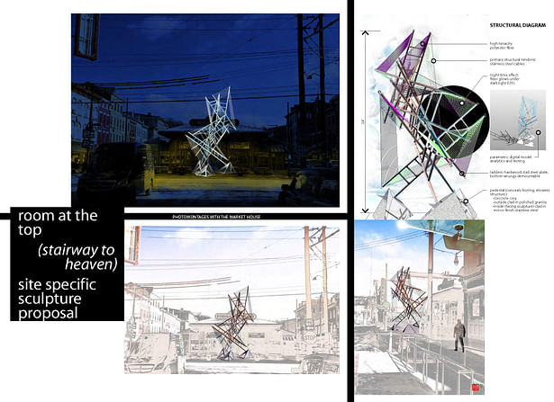 room at the top (stairway to heaven): proposal for 24' tall tensegrity sculpture