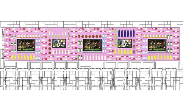 Back bar bottle layout study for Cibo Bistro @ Ronald Reagan Airport- Built