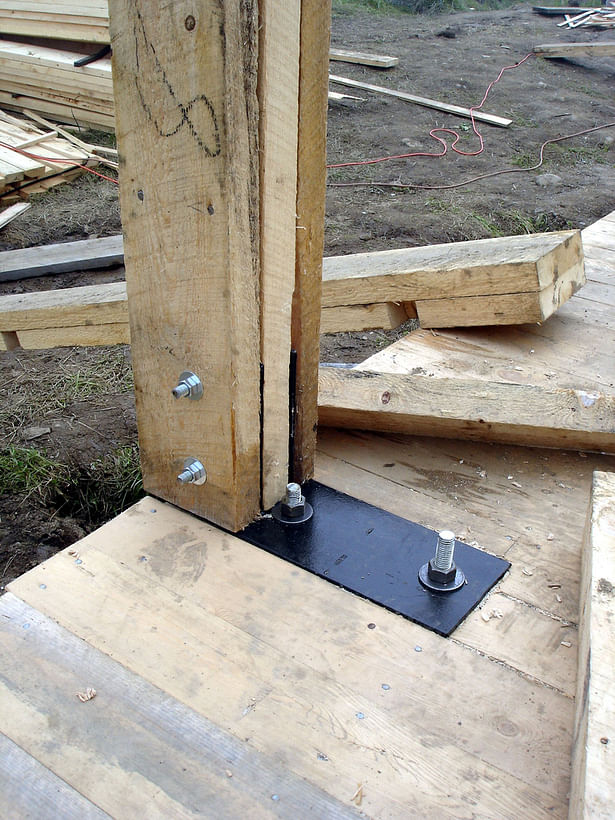 Triple 2x6 Columns with 1/4-inch Plywood spacers