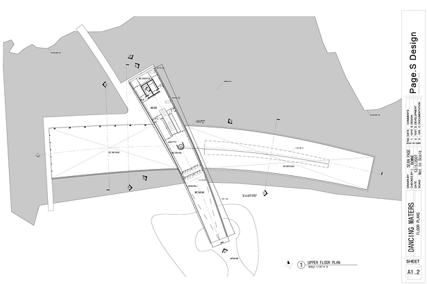 Upper Plan showing cafe and lounge area with view of lower Manhattan.