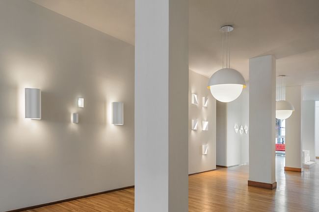 Richard Meier Light display at the Ralph Pucci New York showroom. Photo: Scott Frances.