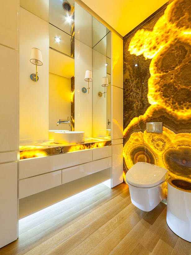 Powder Room - Backlit Onyx Features